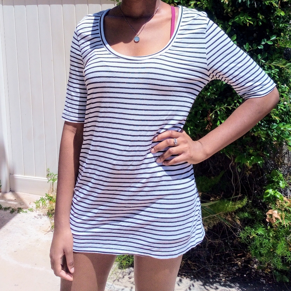 POL black & white striped dress
